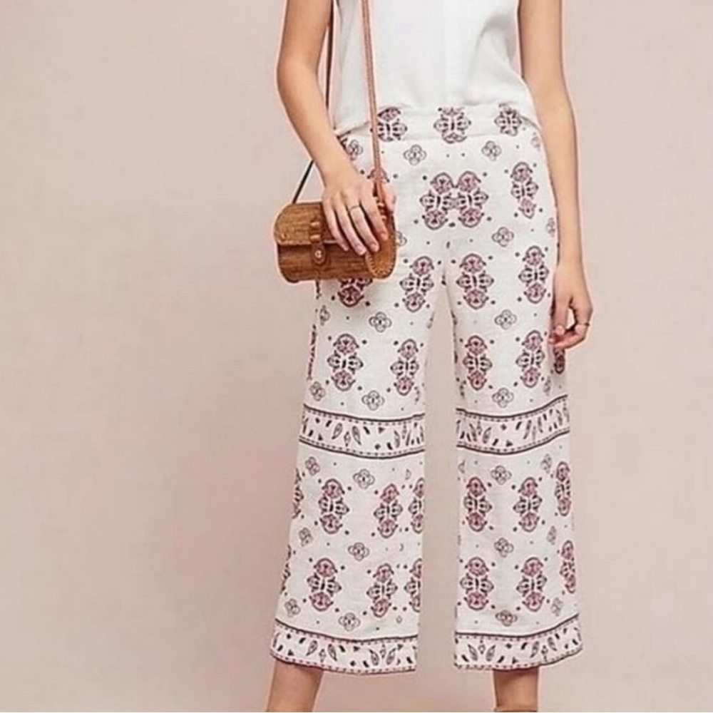 Et-twa Anthropologie cropped embroidered pants size 4